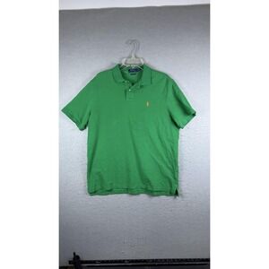 Polo Ralph Lauren Polo Shirt Mens XL Green Classic Fit Orange Pony Logo